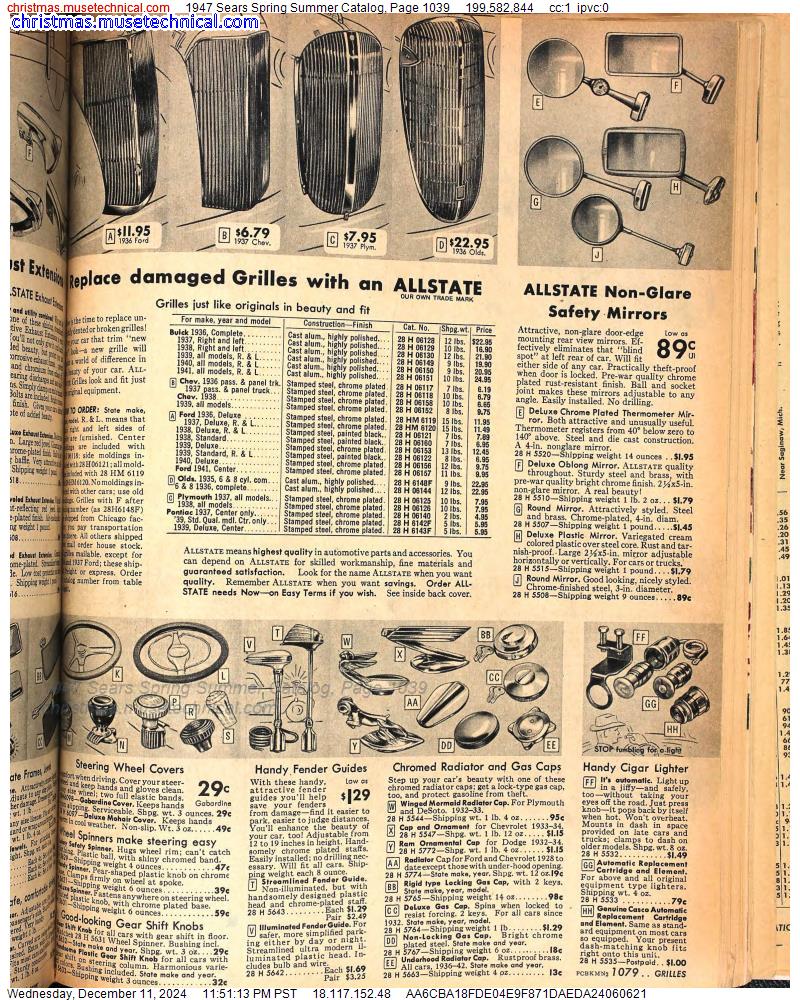 1947 Sears Spring Summer Catalog, Page 1039