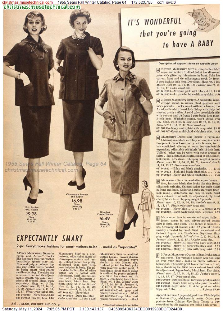 1955 Sears Fall Winter Catalog, Page 64