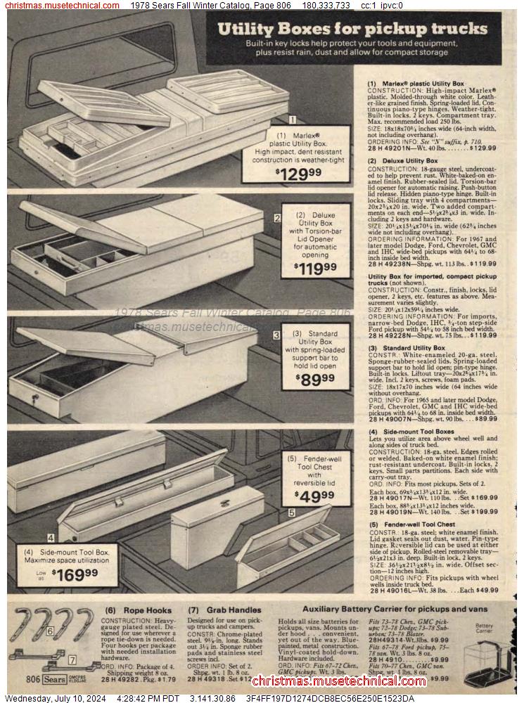 1978 Sears Fall Winter Catalog, Page 806