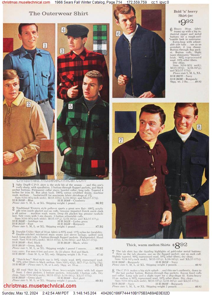 1966 Sears Fall Winter Catalog, Page 714