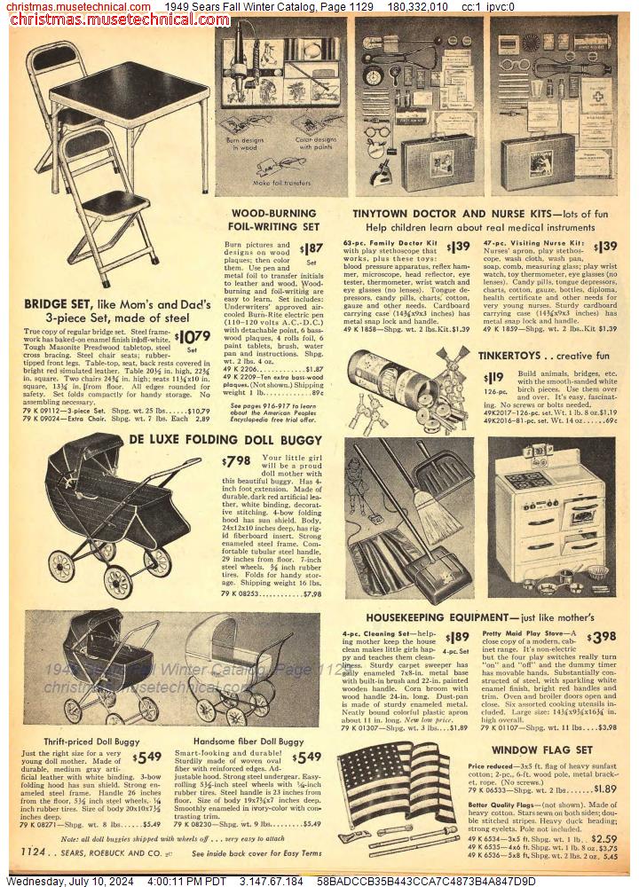 1949 Sears Fall Winter Catalog, Page 1129