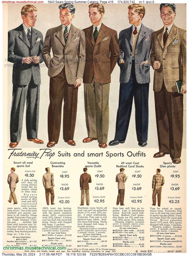 1943 Sears Spring Summer Catalog, Page 415