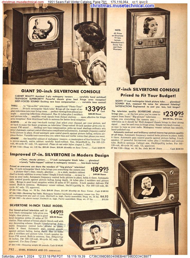 1951 Sears Fall Winter Catalog, Page 791