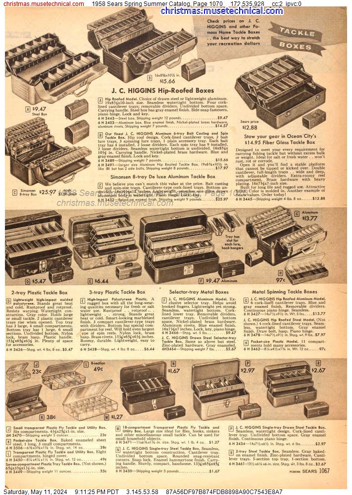 1958 Sears Spring Summer Catalog, Page 1070