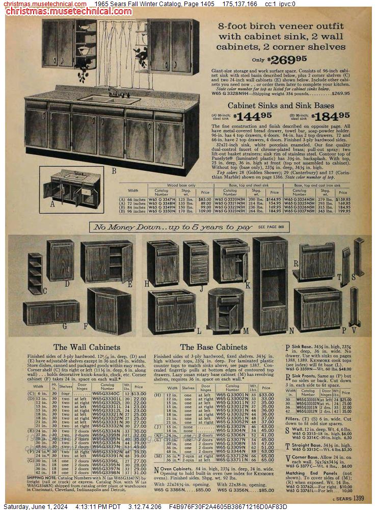 1965 Sears Fall Winter Catalog, Page 1405