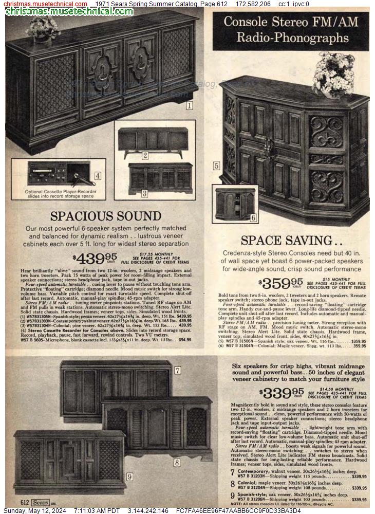 1971 Sears Spring Summer Catalog, Page 612