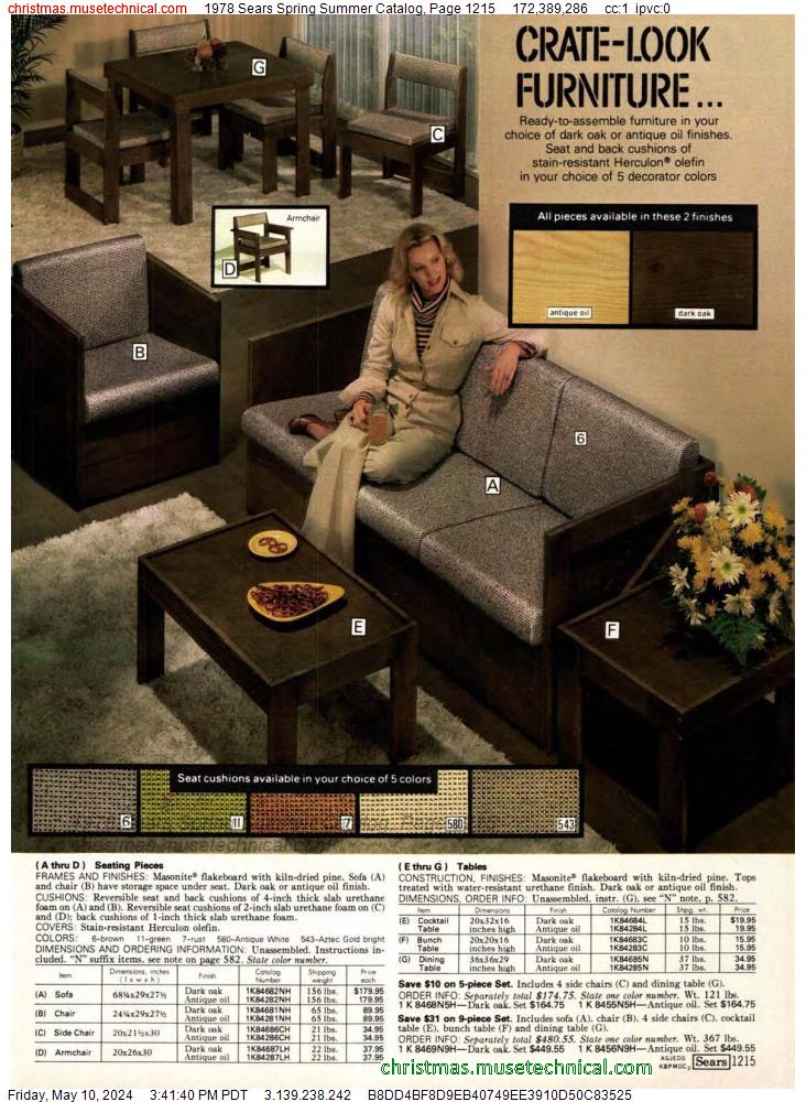 1978 Sears Spring Summer Catalog, Page 1215