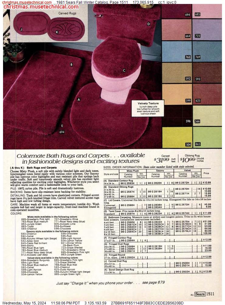 1981 Sears Fall Winter Catalog, Page 1511