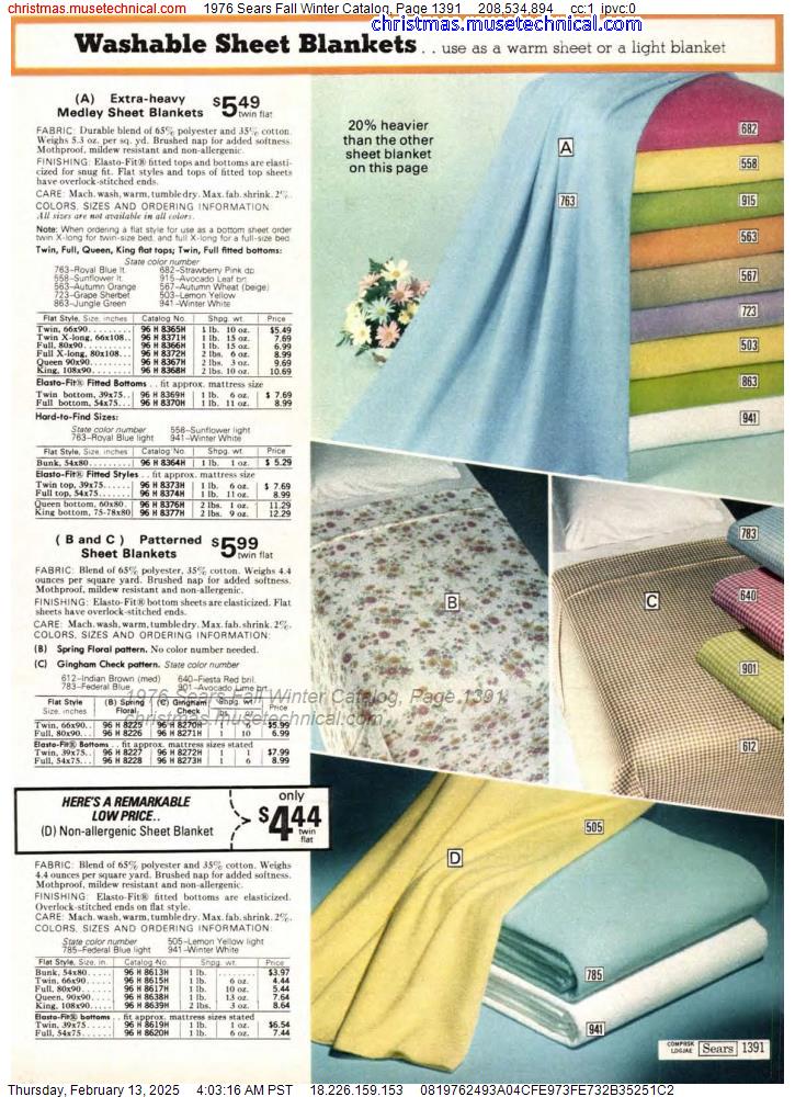 1976 Sears Fall Winter Catalog, Page 1391