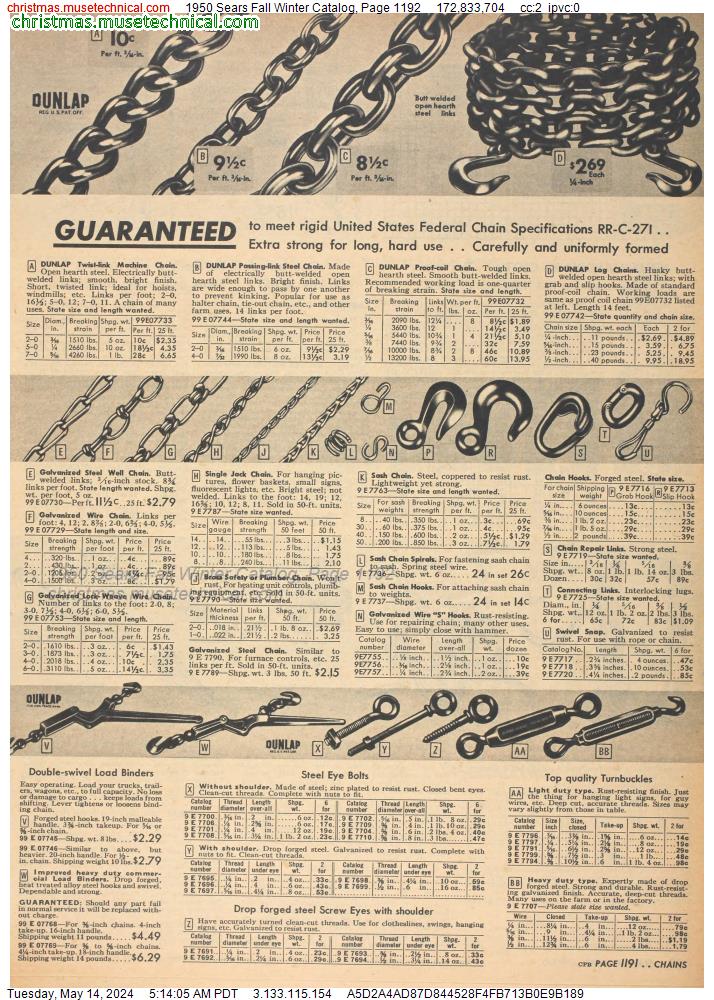 1950 Sears Fall Winter Catalog, Page 1192