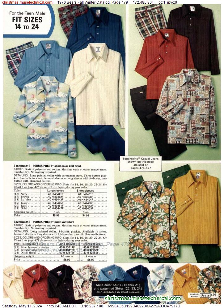 1976 Sears Fall Winter Catalog, Page 479