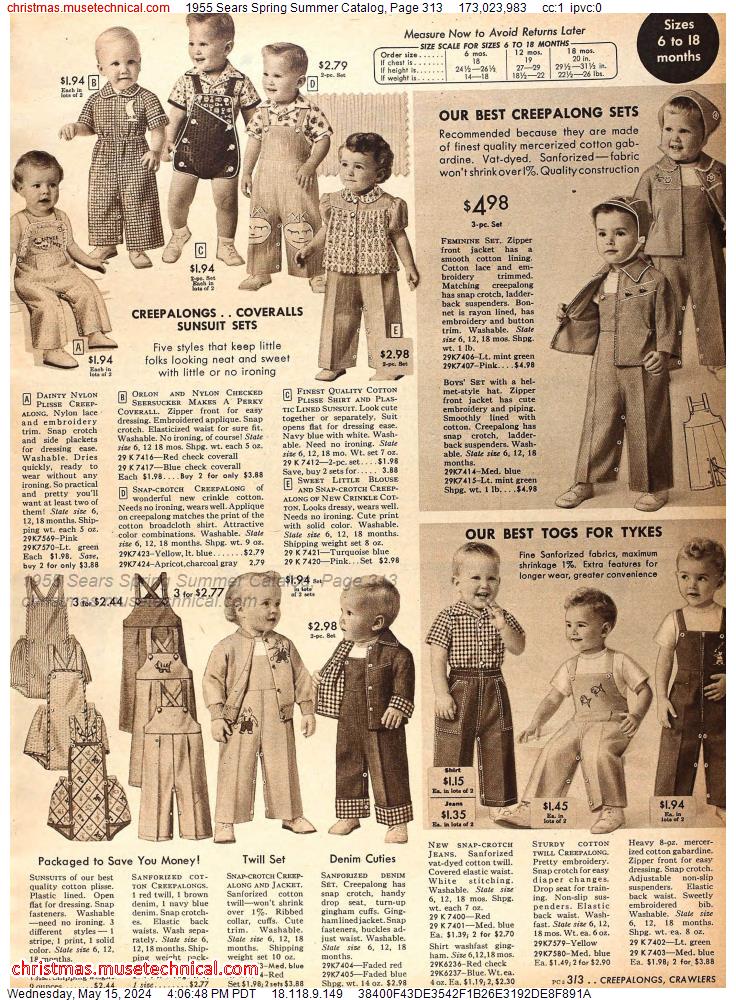 1955 Sears Spring Summer Catalog, Page 313