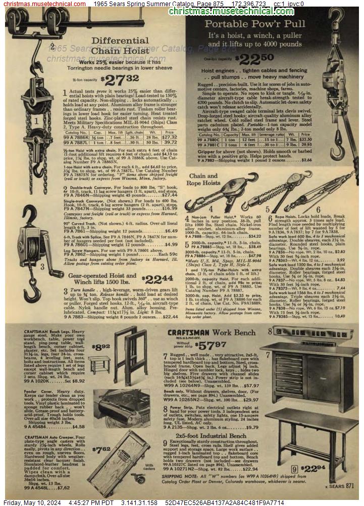1965 Sears Spring Summer Catalog, Page 875