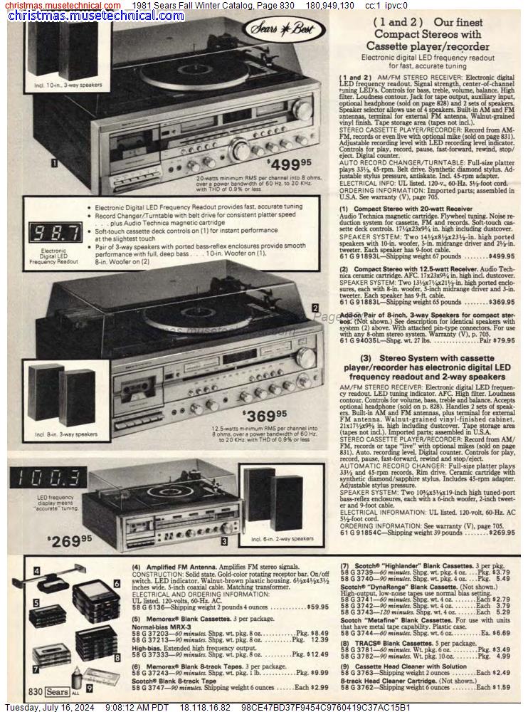 1981 Sears Fall Winter Catalog, Page 830