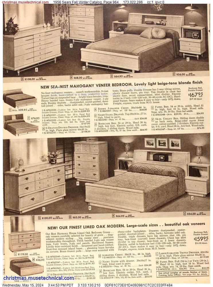 1956 Sears Fall Winter Catalog, Page 964