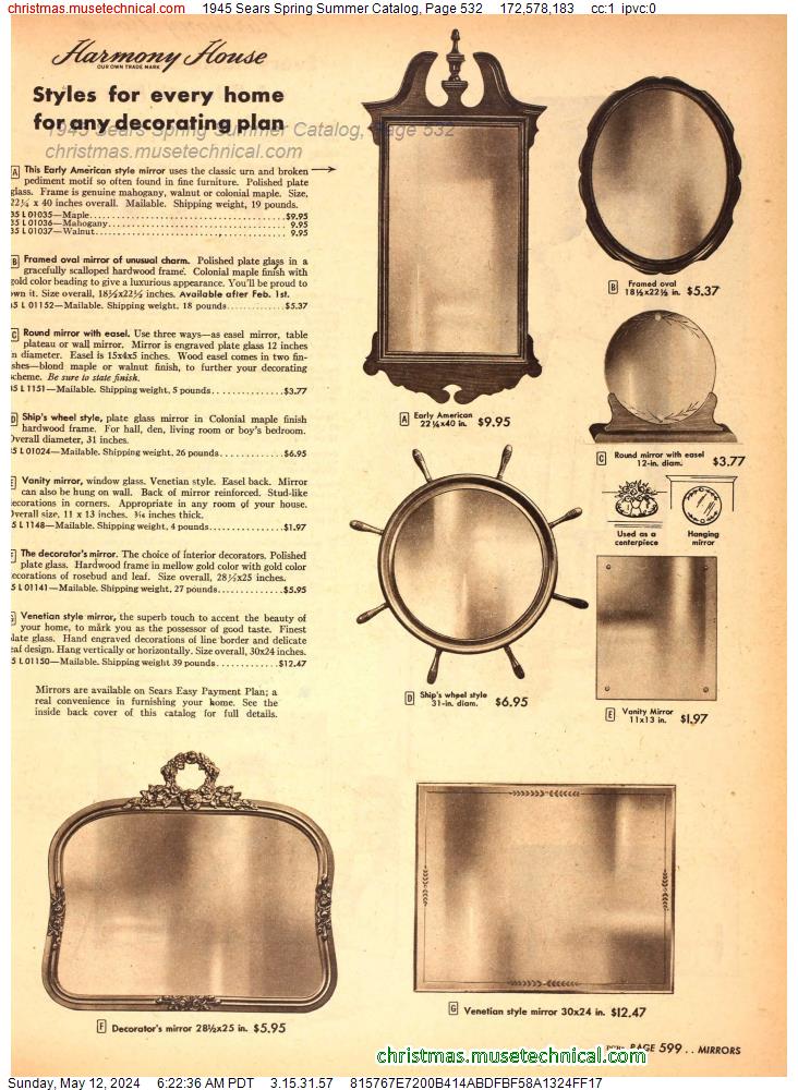 1945 Sears Spring Summer Catalog, Page 532