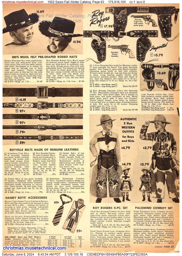 1952 Sears Fall Winter Catalog, Page 63