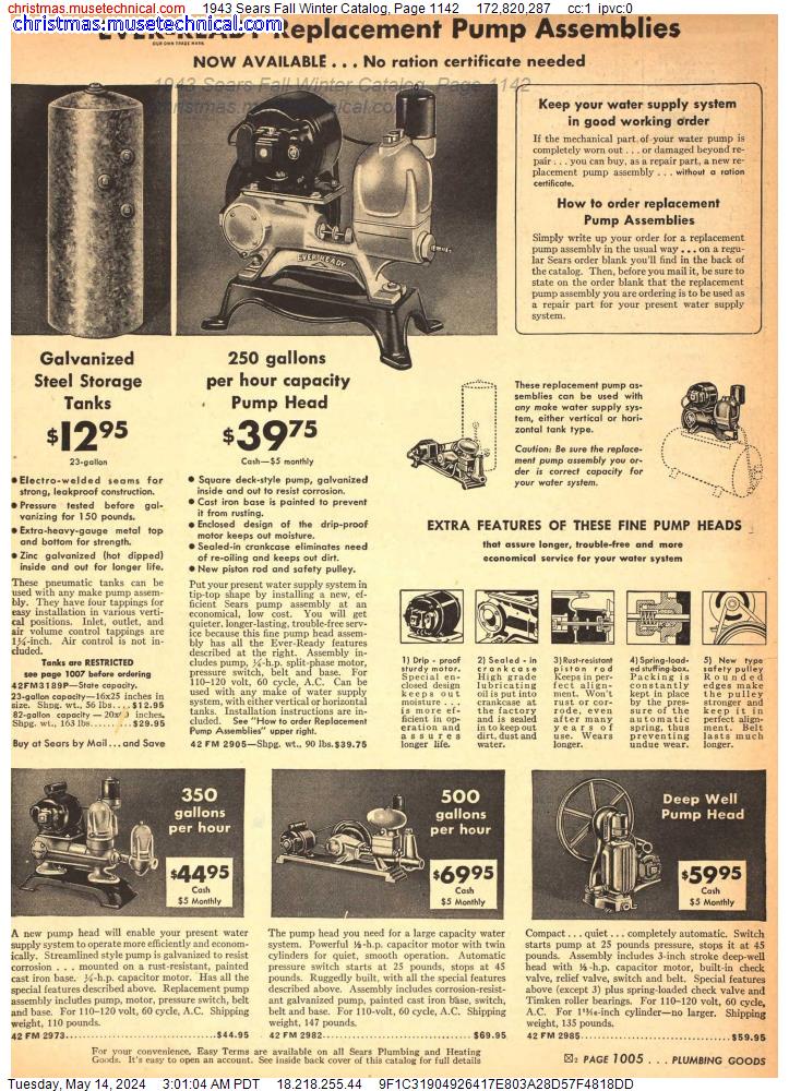 1943 Sears Fall Winter Catalog, Page 1142