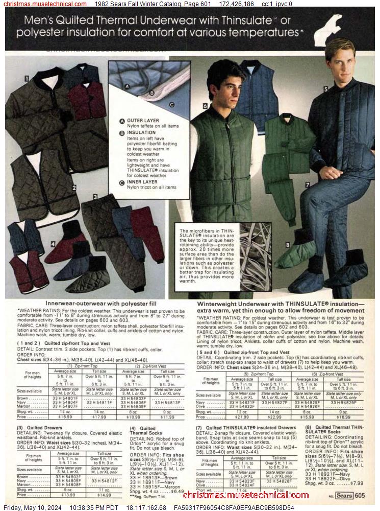 1982 Sears Fall Winter Catalog, Page 601