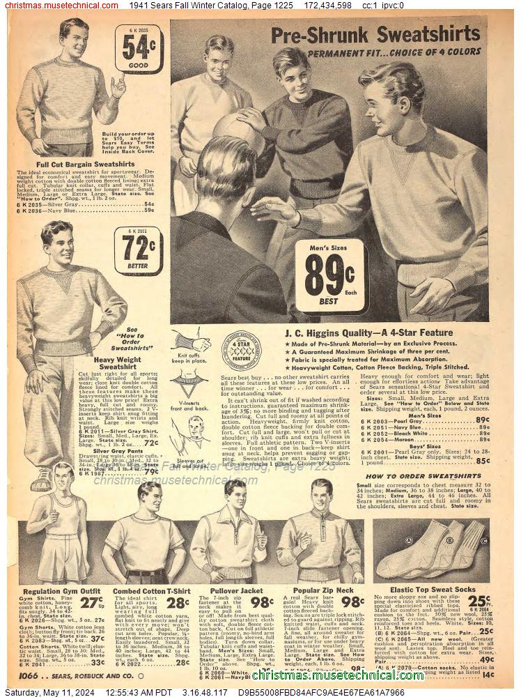 1941 Sears Fall Winter Catalog, Page 1225