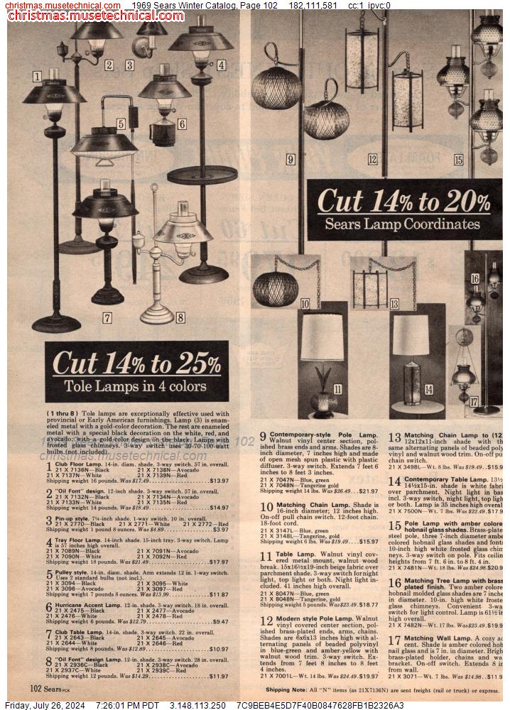 1969 Sears Winter Catalog, Page 102