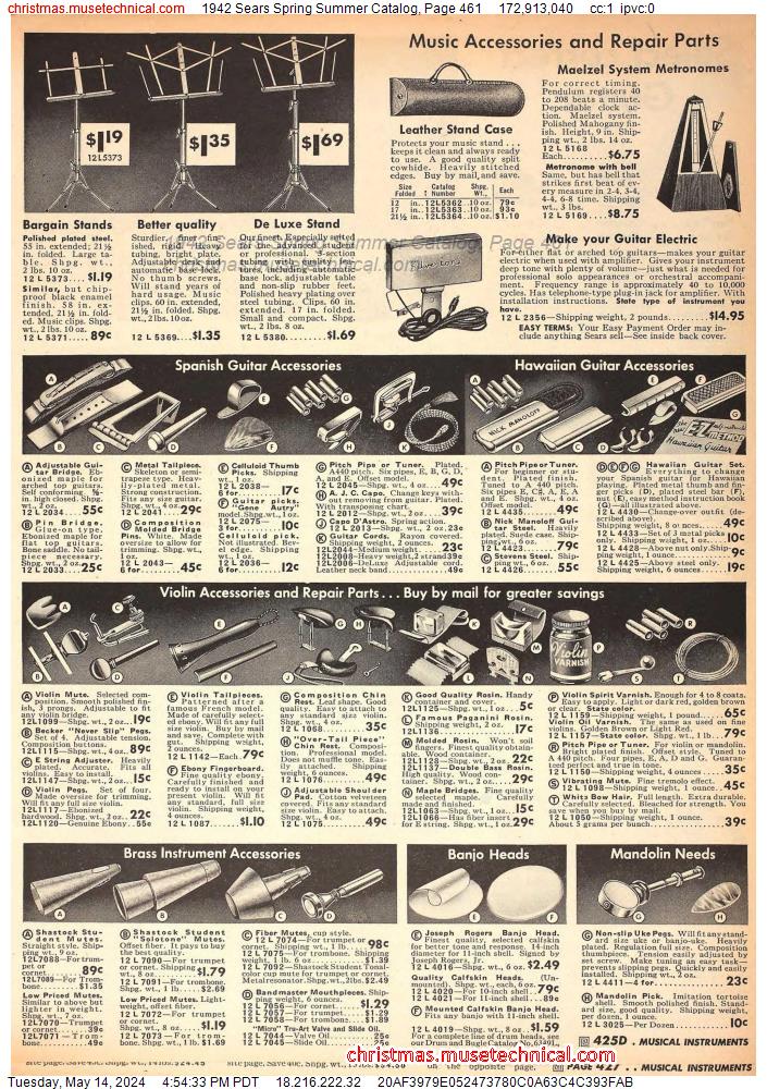 1942 Sears Spring Summer Catalog, Page 461