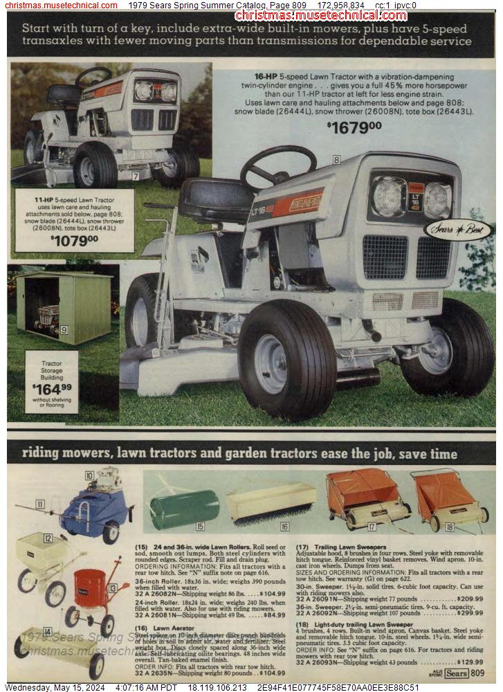 1979 Sears Spring Summer Catalog, Page 809