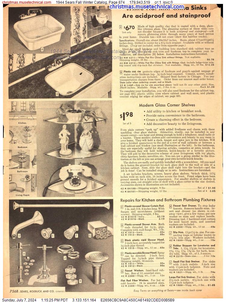 1944 Sears Fall Winter Catalog, Page 874