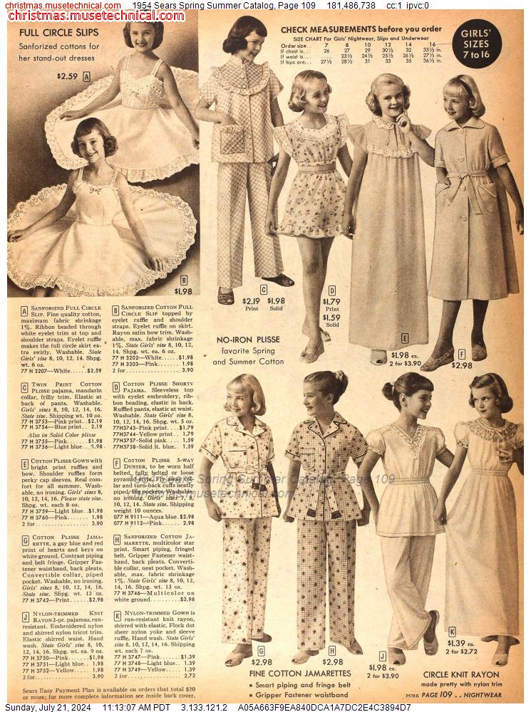 1954 Sears Spring Summer Catalog, Page 109
