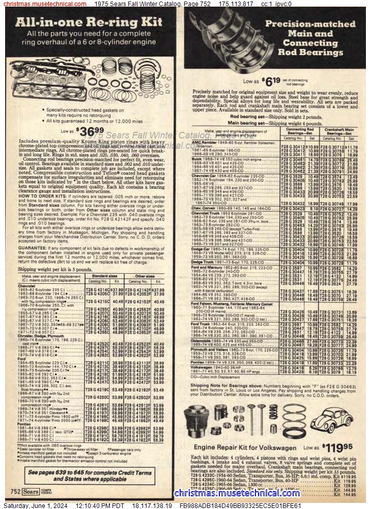 1975 Sears Fall Winter Catalog, Page 752
