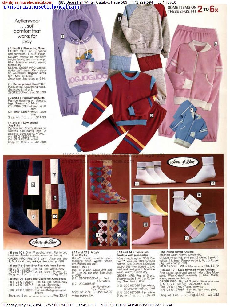 1983 Sears Fall Winter Catalog, Page 583