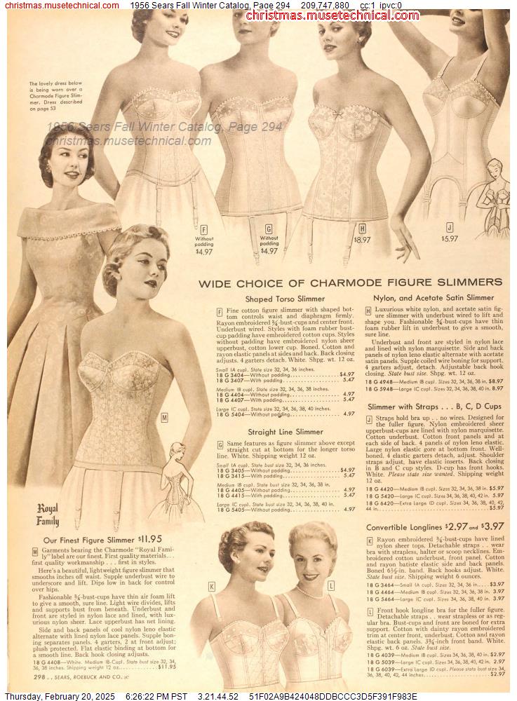 1956 Sears Fall Winter Catalog, Page 294