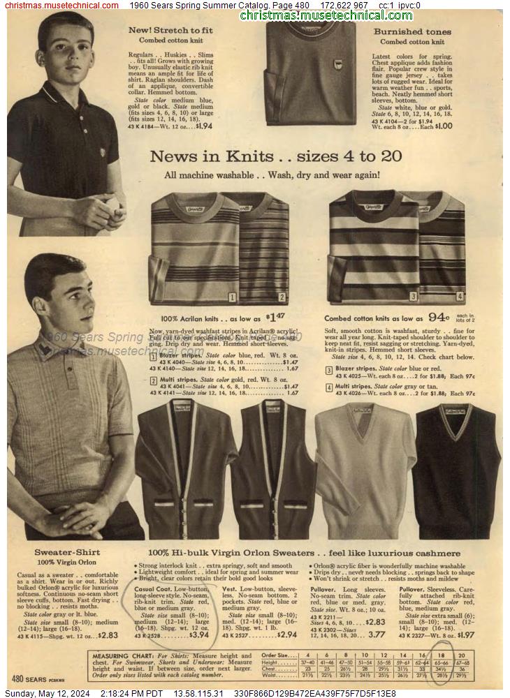 1960 Sears Spring Summer Catalog, Page 480