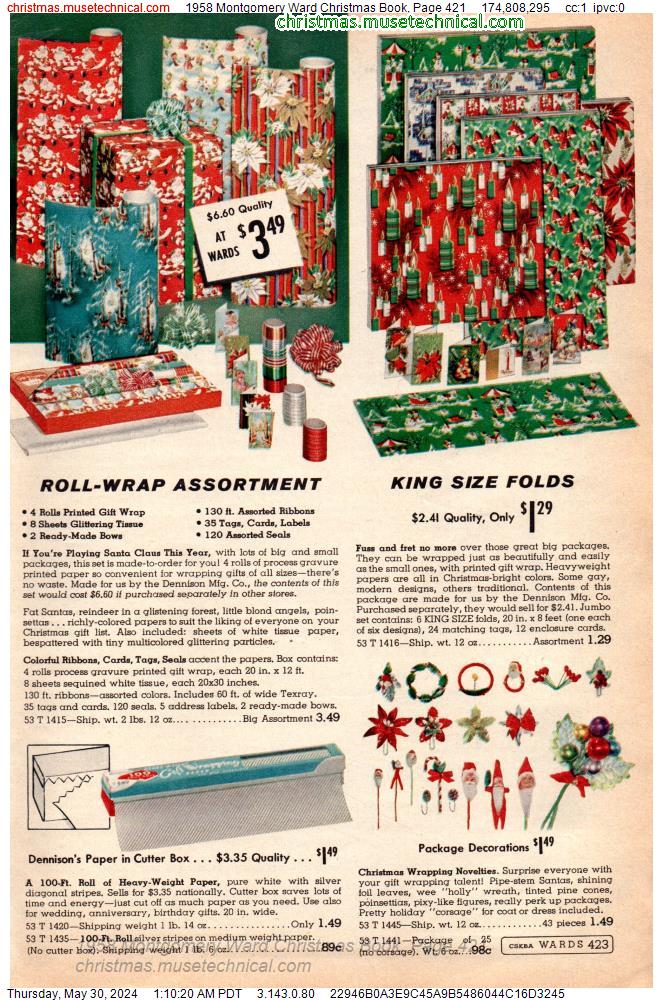 1958 Montgomery Ward Christmas Book, Page 421