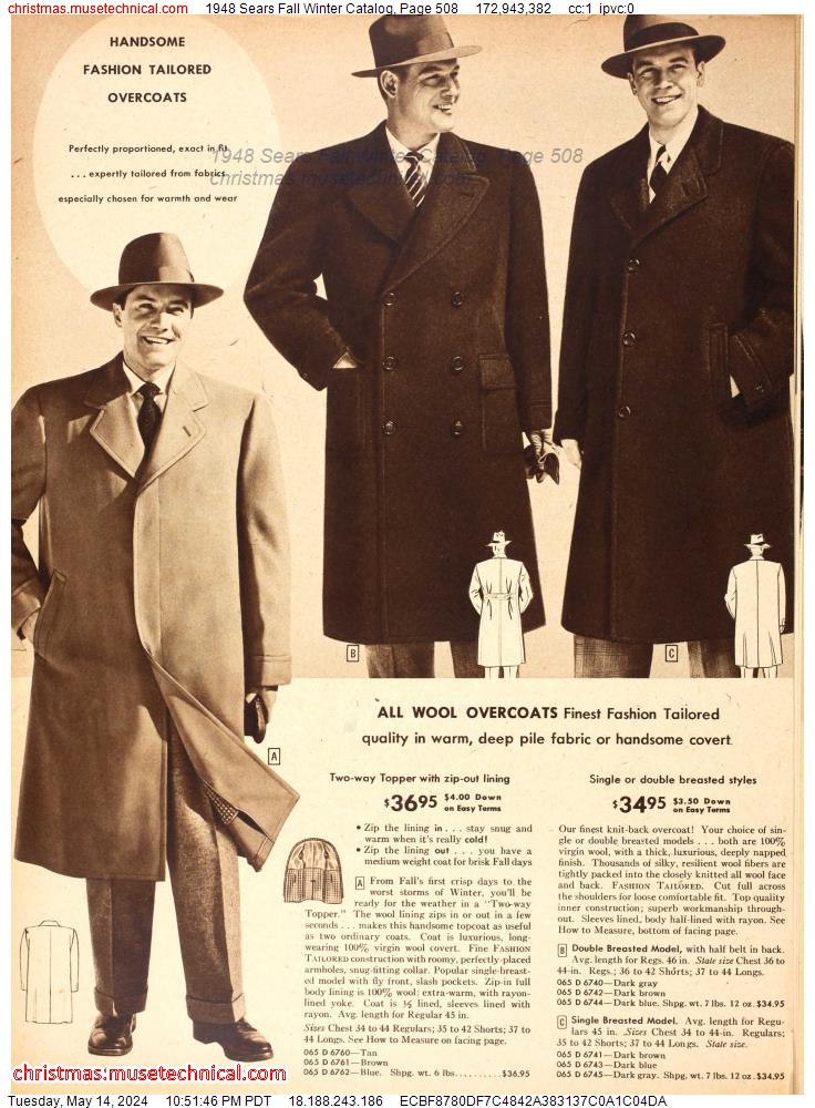 1948 Sears Fall Winter Catalog, Page 508