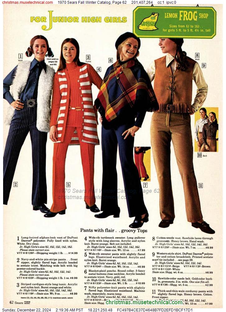 1970 Sears Fall Winter Catalog, Page 62