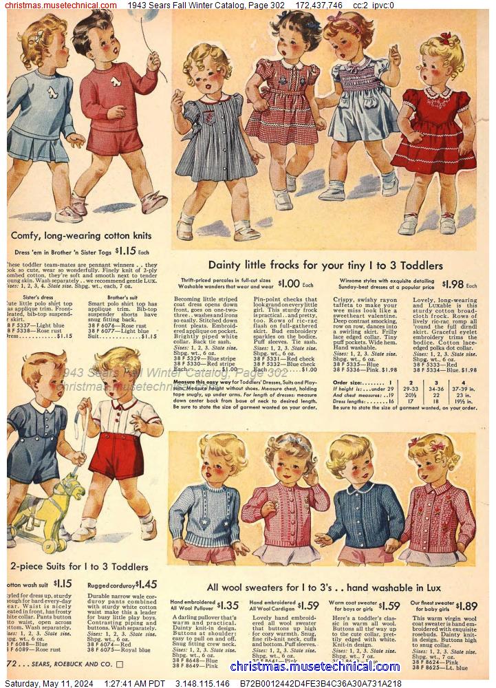 1943 Sears Fall Winter Catalog, Page 302