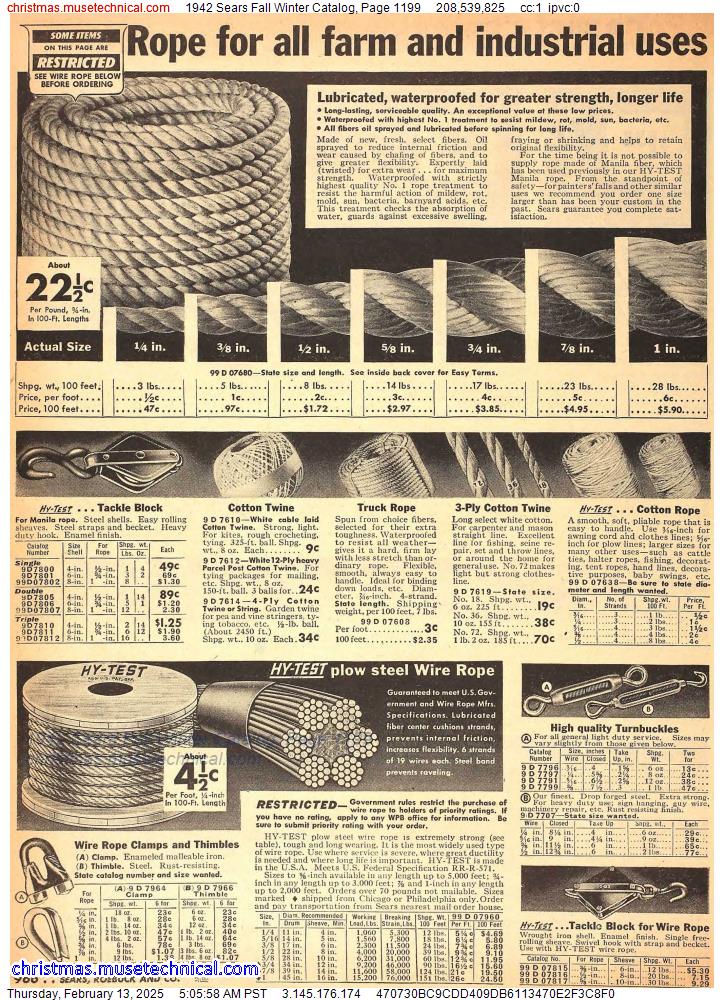 1942 Sears Fall Winter Catalog, Page 1199