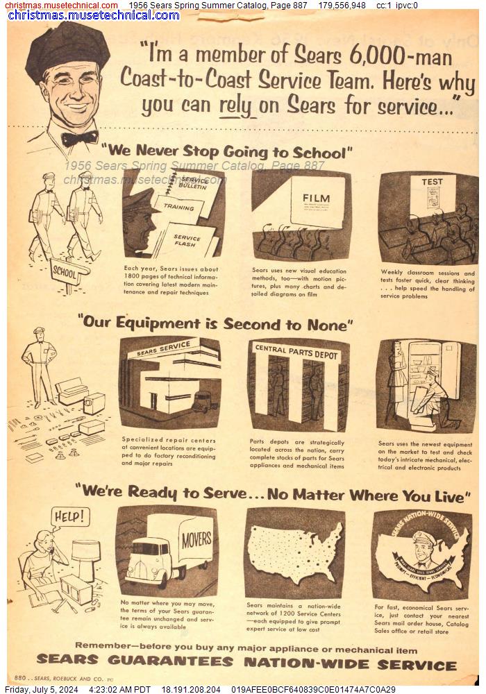 1956 Sears Spring Summer Catalog, Page 887