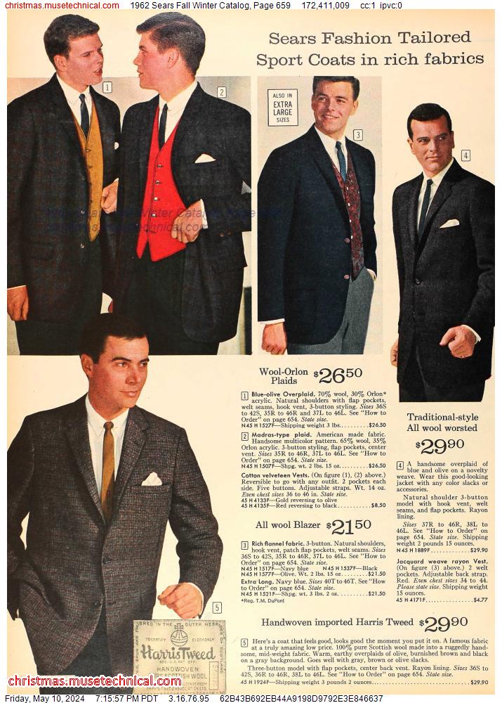 1962 Sears Fall Winter Catalog, Page 659