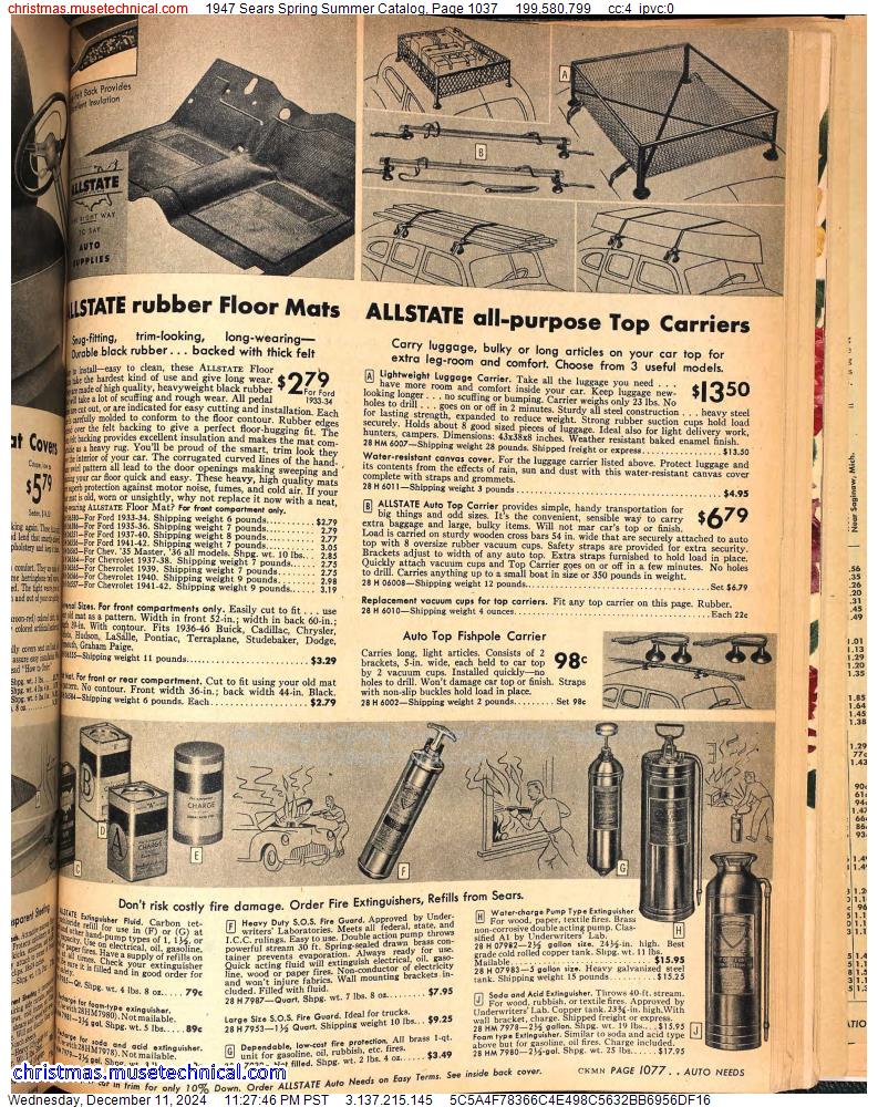 1947 Sears Spring Summer Catalog, Page 1037