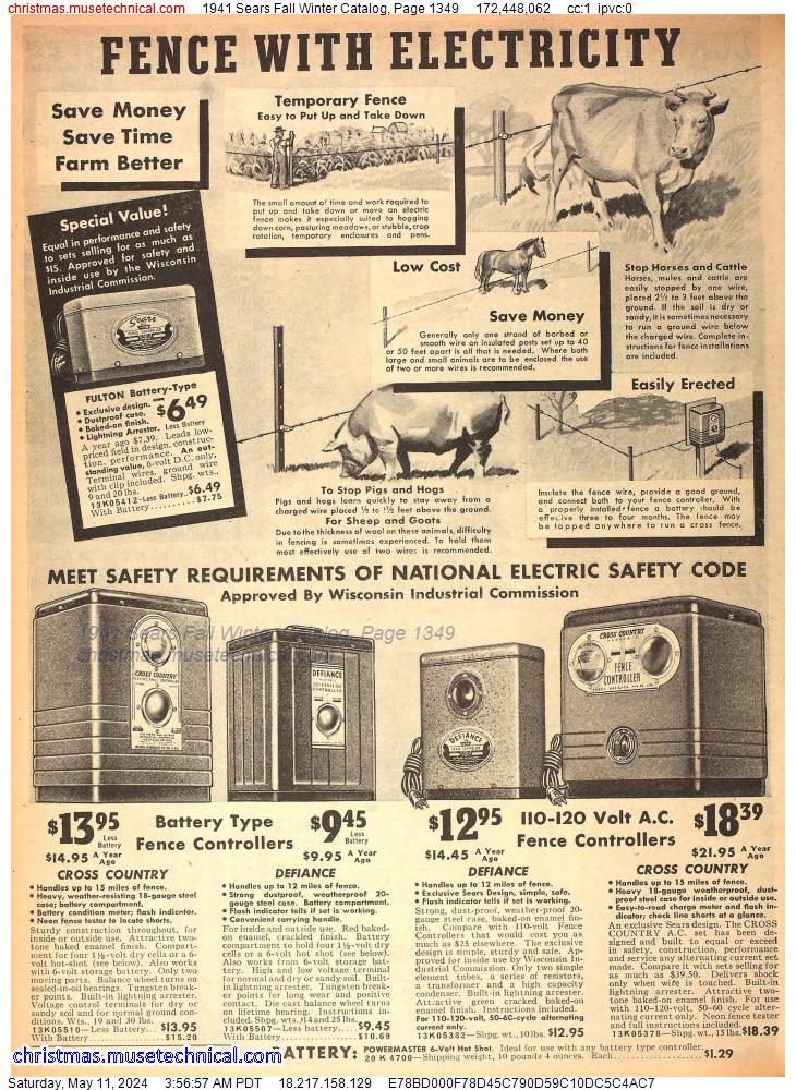 1941 Sears Fall Winter Catalog, Page 1349