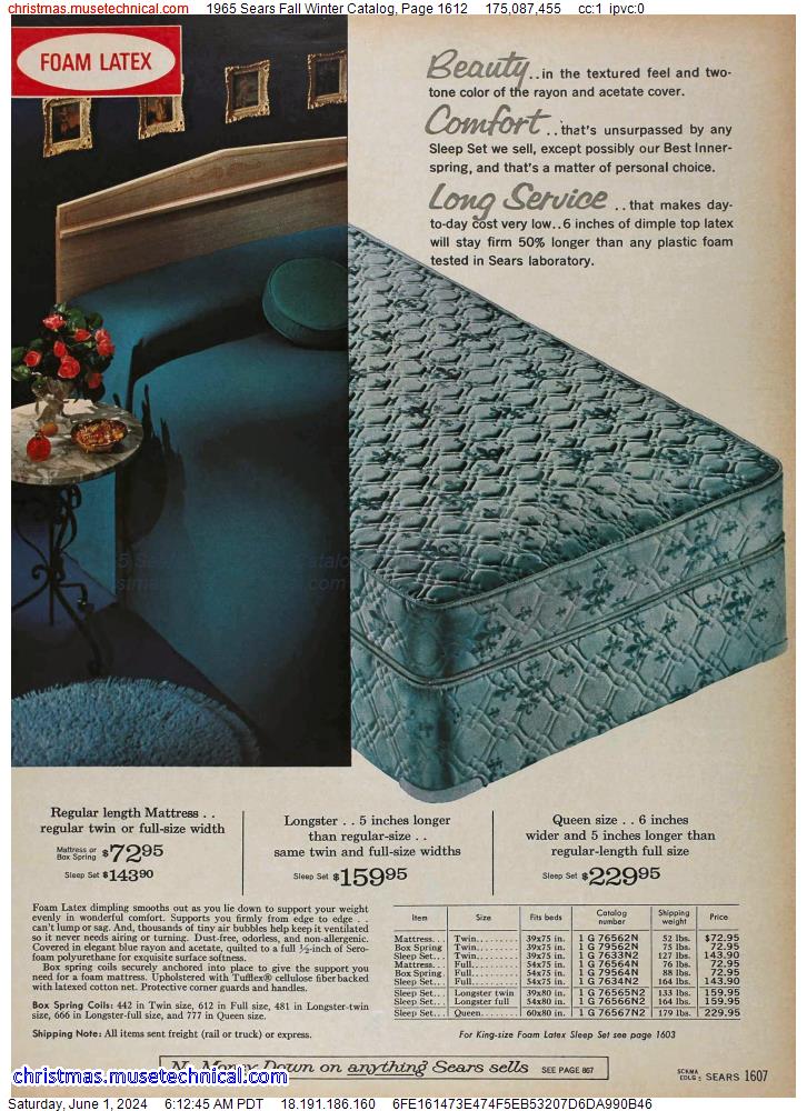 1965 Sears Fall Winter Catalog, Page 1612