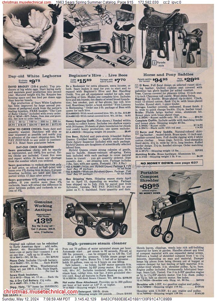 1963 Sears Spring Summer Catalog, Page 915