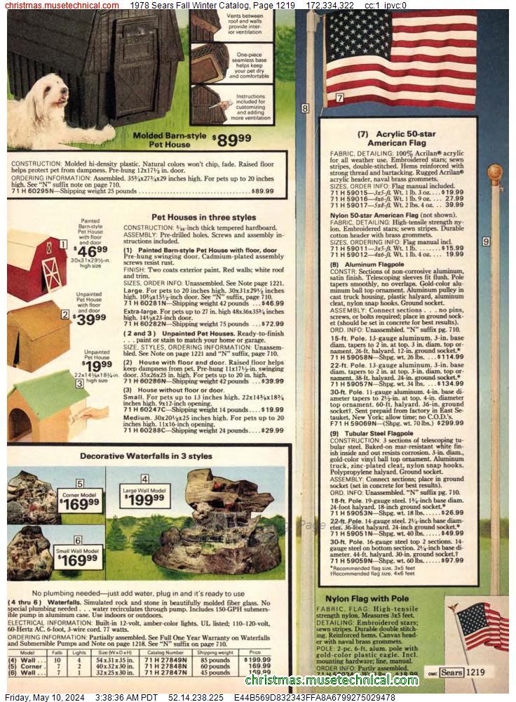 1978 Sears Fall Winter Catalog, Page 1219