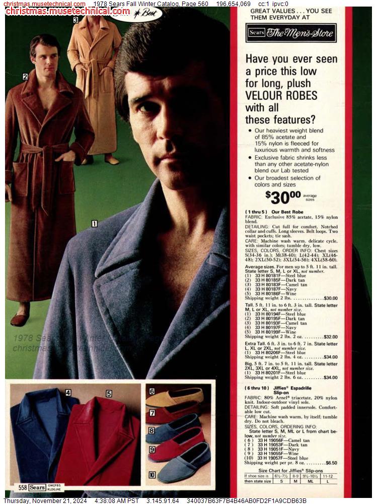 1978 Sears Fall Winter Catalog, Page 560