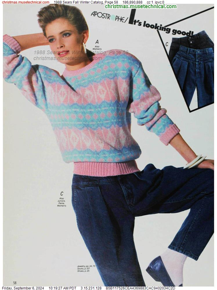 1988 Sears Fall Winter Catalog, Page 58