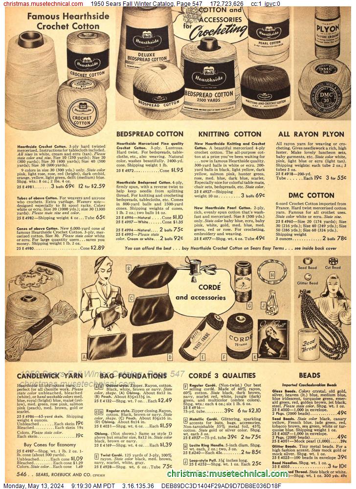 1950 Sears Fall Winter Catalog, Page 547