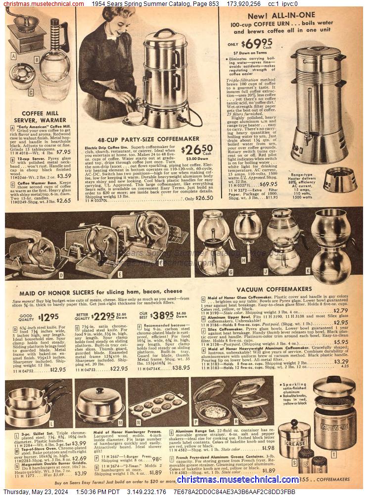 1954 Sears Spring Summer Catalog, Page 853