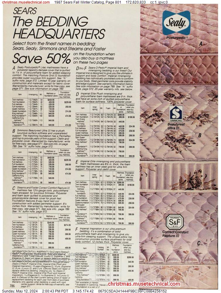 1987 Sears Fall Winter Catalog, Page 801